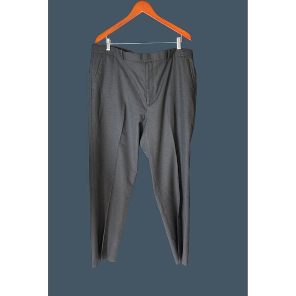 Perry Ellis Mens Classic Fit Dress Pants 38x32 Gray Pinstripe Polyester Blend Fl - Picture 1 of 7